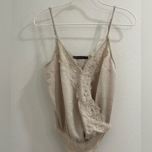 Abercrombie and Fitch Lace Bodysuit thing in a silky beige color.  Size small
